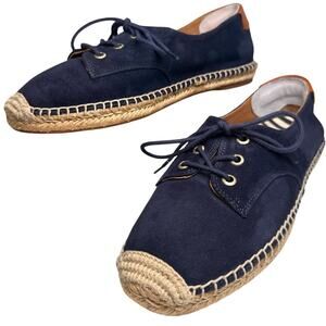 Vionic Rayne Navy Blue Suede Espadrille‎ Lace Up Comfort Sneakers Women Sz 9 EC